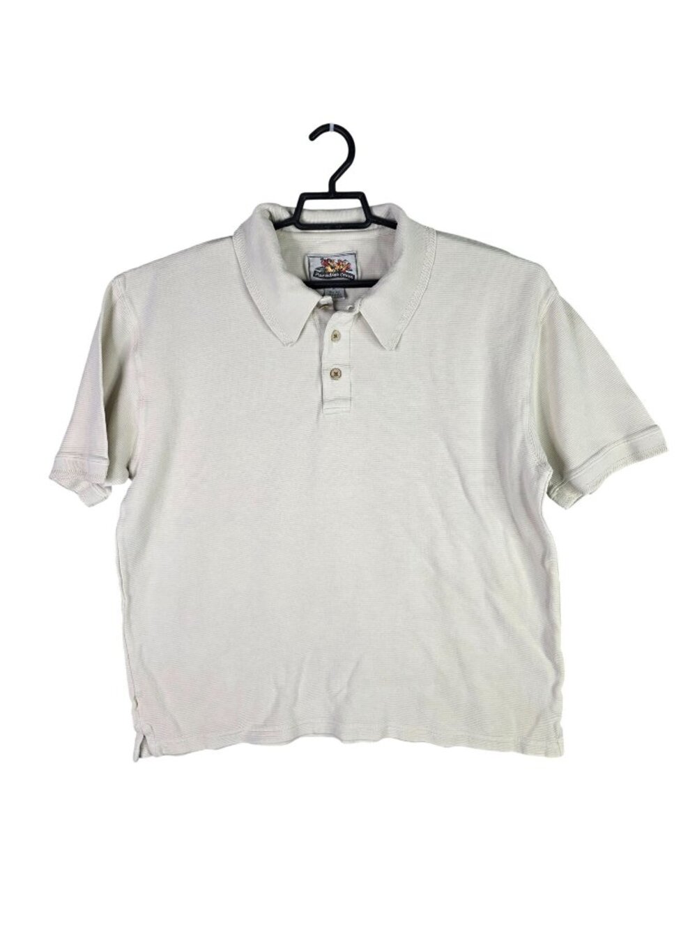 Mens Paradise Coves Beige Silk Cotton Blend Polo Shirt Short Sleeve Size XL